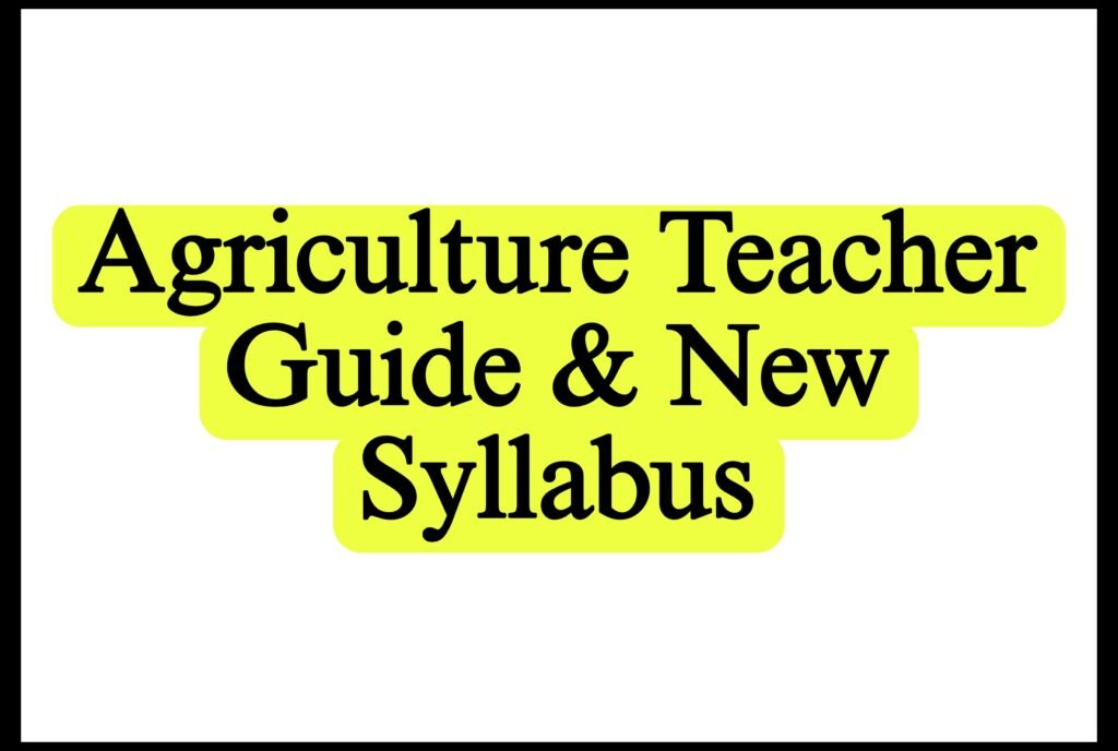 Al agriculture teacher guide and syllabus